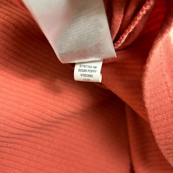 Old Navy 2X Pullover Ribbed Top Pink Peach Sugar Poppy - Picture 6 of 8